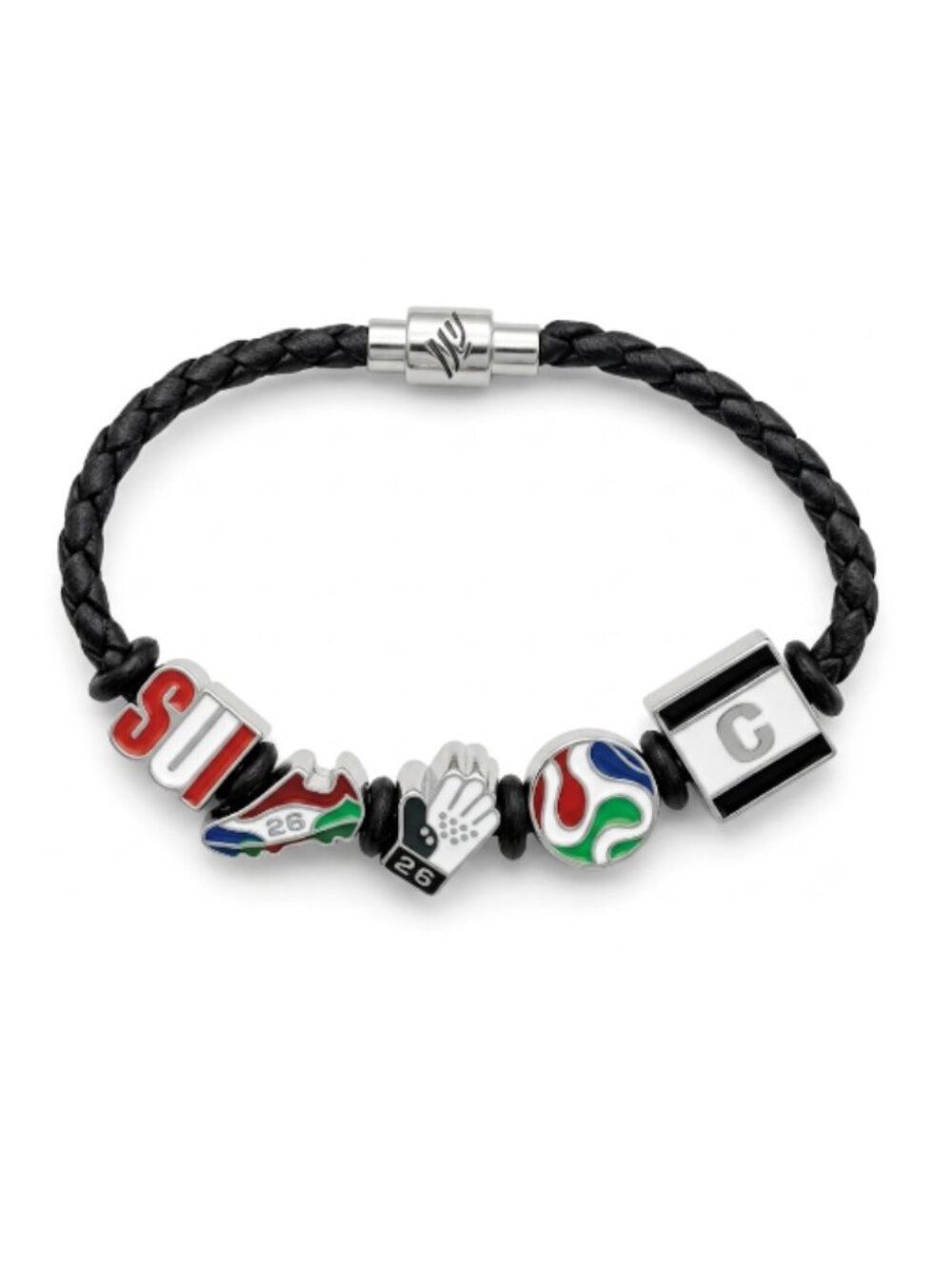 FIFA WORLD CUP 2026 SWITZERLAND Beaded Charm Bracelet - Authentic - Size SMALL